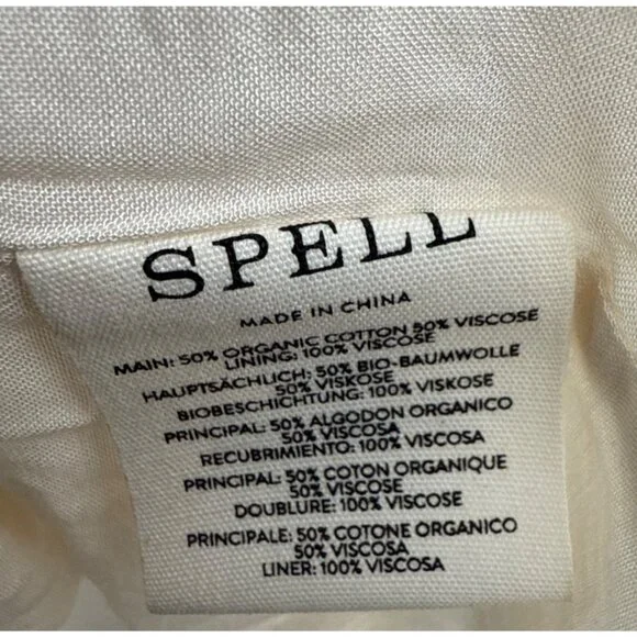 SPELL Women's Tunic Dress Pastel Floral Smocking Long Sleeve 233113N Size L - Picture 14 of 15